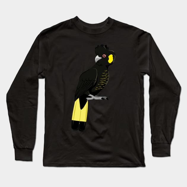 Yellow-tailed black cockatoo Long Sleeve T-Shirt by Zolinstudio